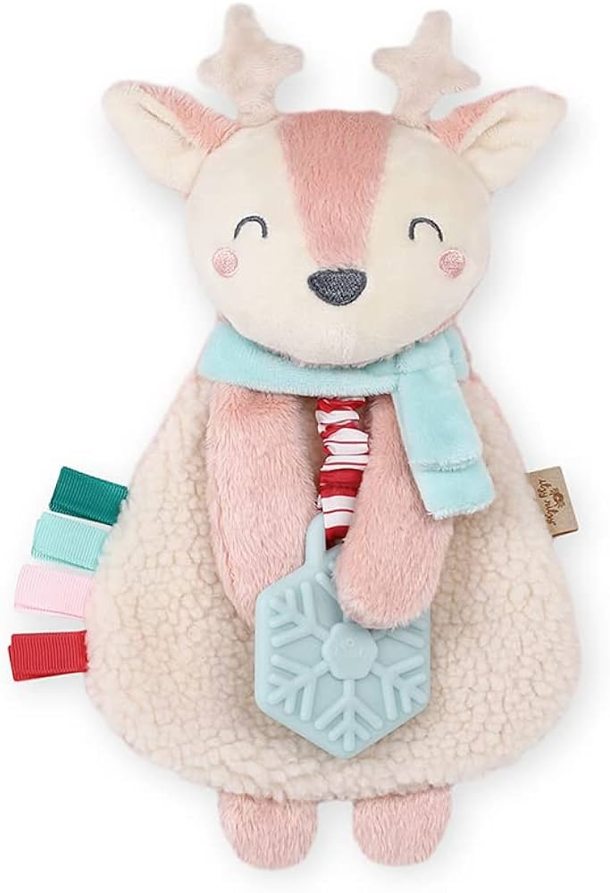Itzy Ritzy - Itzy Lovey Including Teether - Baby Lovey with Teether, Textured Ribbons & Dangle Ar... | Amazon (US)