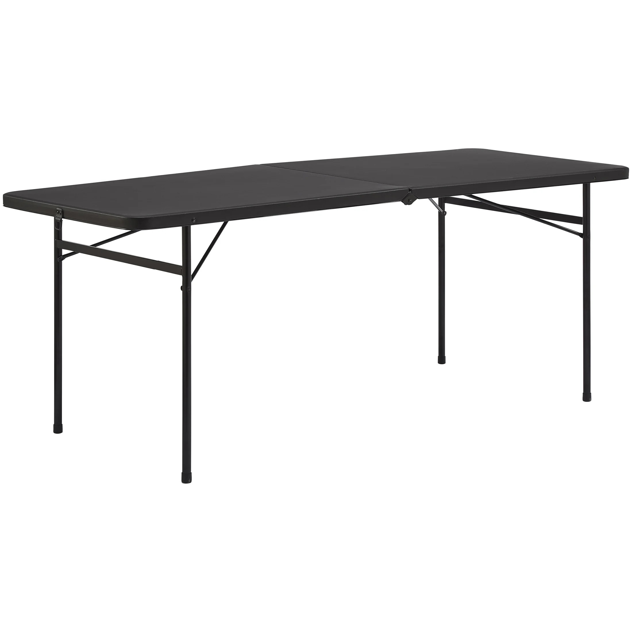 Mainstays 6 Foot Bi-Fold Plastic Folding Table, Black | Walmart (US)