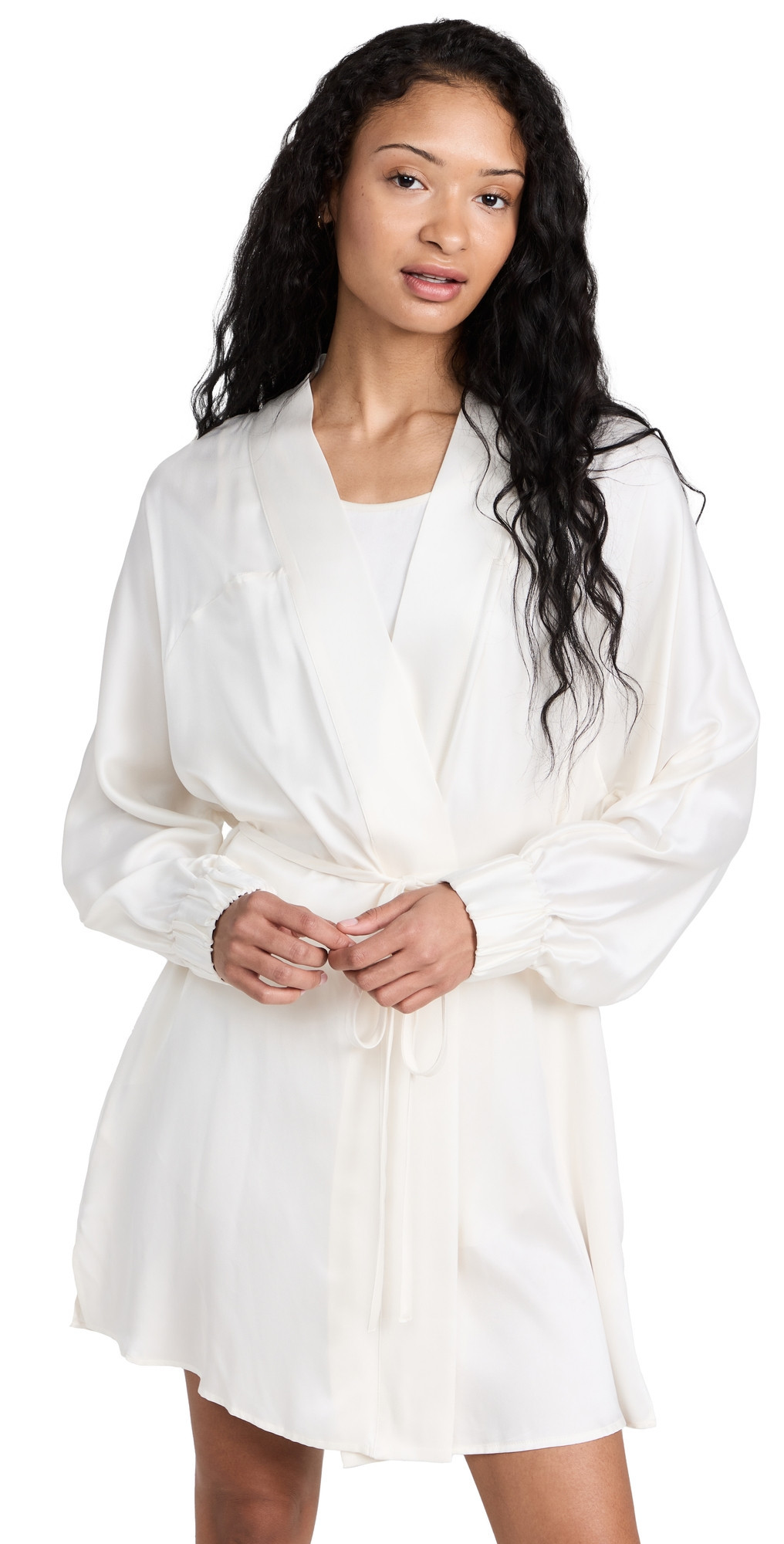 Lunya Washable Silk Robe Tranquil White L/XL | Shopbop