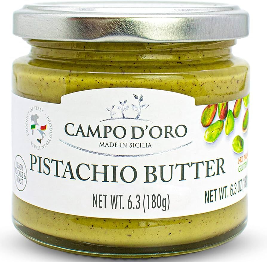 Pistachio Nut Butter, 6.35 oz (180g) Sweet Sicilian Pistachio Cream Spread , Made with Pistachios... | Amazon (US)