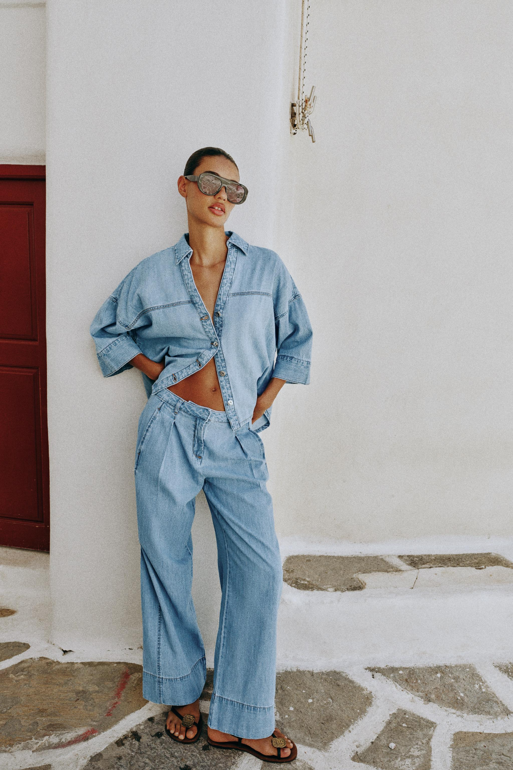 Z1975 WIDE SLEEVE DENIM SHIRT | Zara US