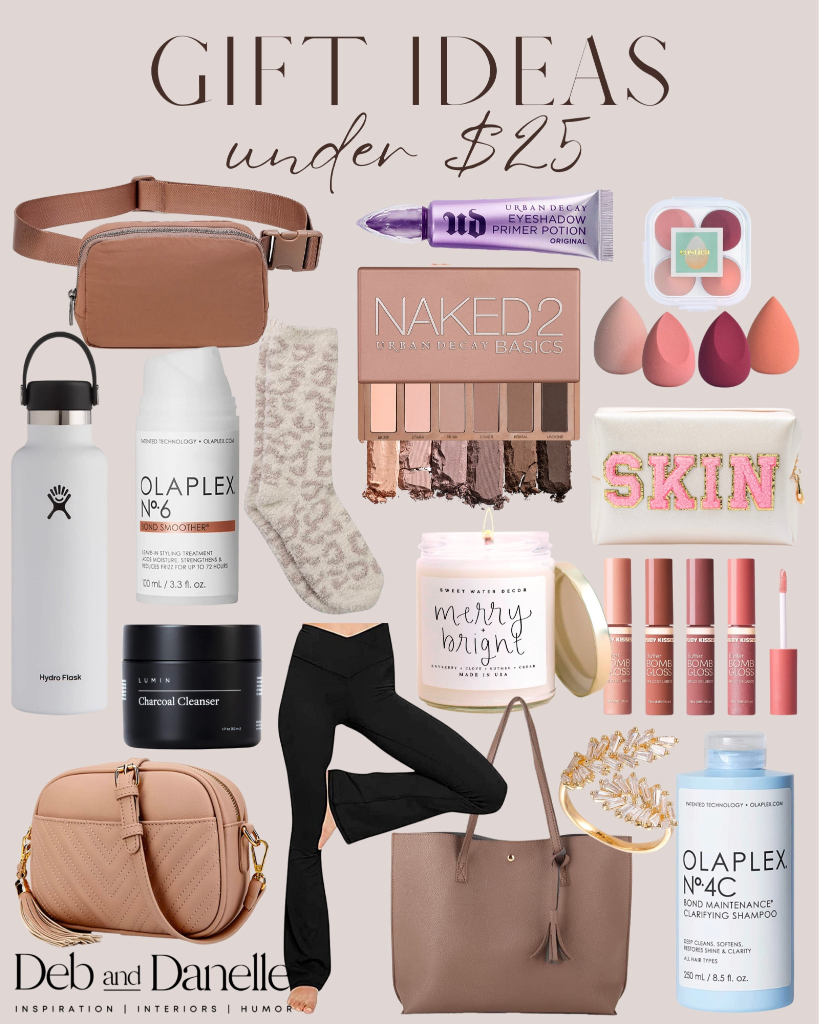 Amazon gift ideas for under $25 

Amazon gifts, gifts under 25, gift ideas, gift guide, cyber Monday, amazon deals, amazon beauty, amazon sale, makeup, purse, bag, yoga pants, eyeshadow, naked eyeshadow, Fanny pack, Olaplex, hydro flask, fuzzy socks, Deb and Danelle 

#LTKsalealert #LTKGiftGuide #LTKCyberweek