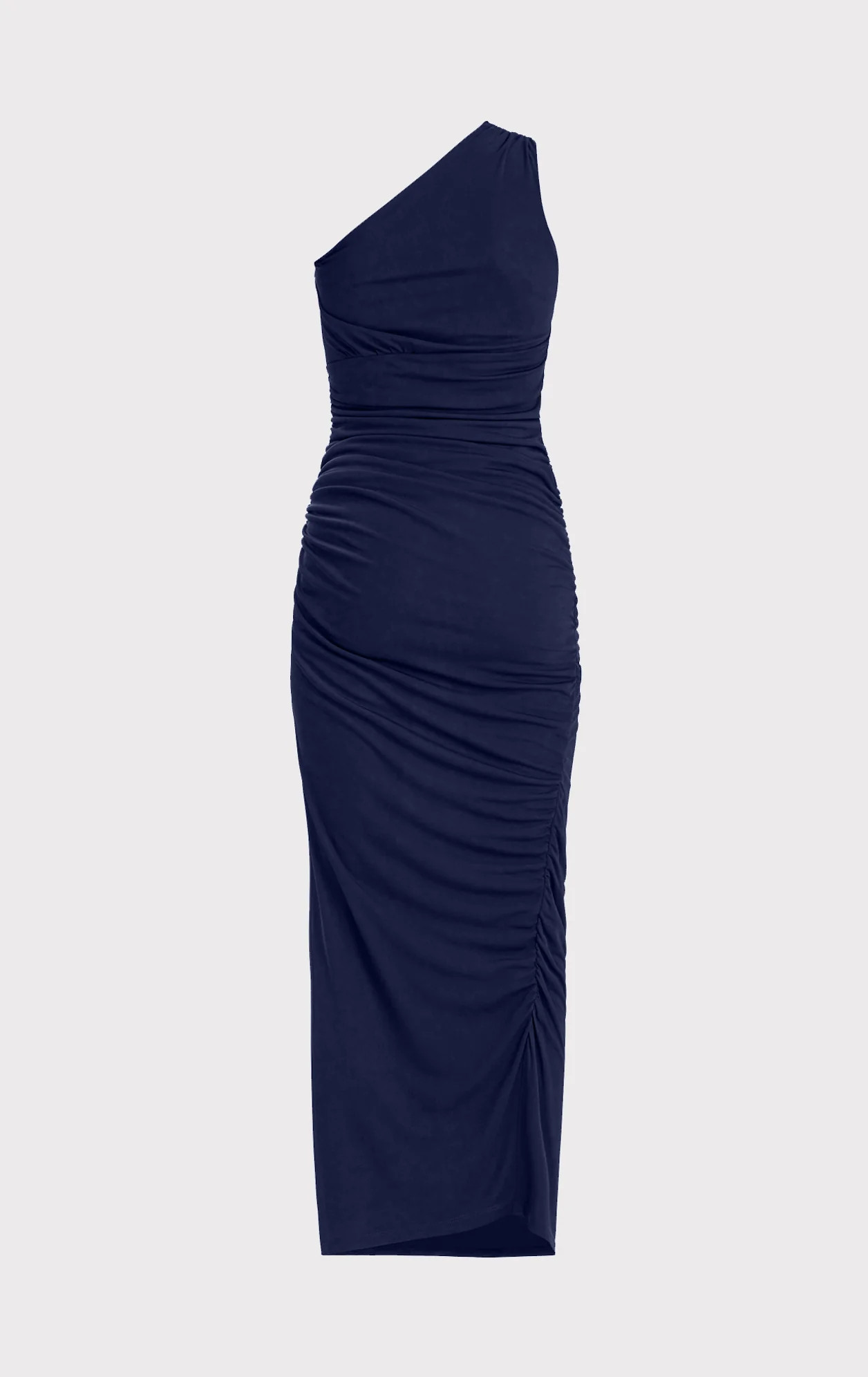 RUCHED JERSEY ONE SHOULDER MIDI DRESS | Herve Leger