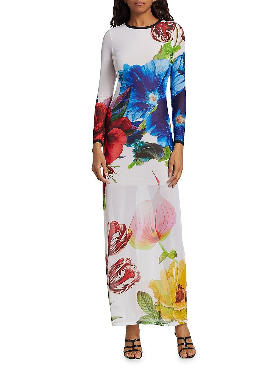Alice + Olivia Women's Delora Floral Maxi Dress - White Multicolor - Size 2 | Saks Fifth Avenue OFF 5TH