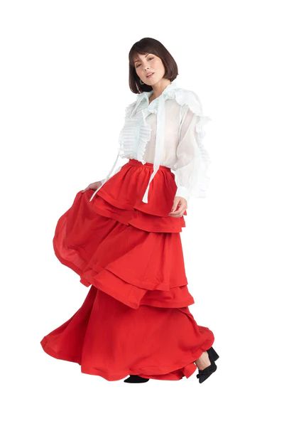 Teagan Tiered Skirt - Red | Shop BURU