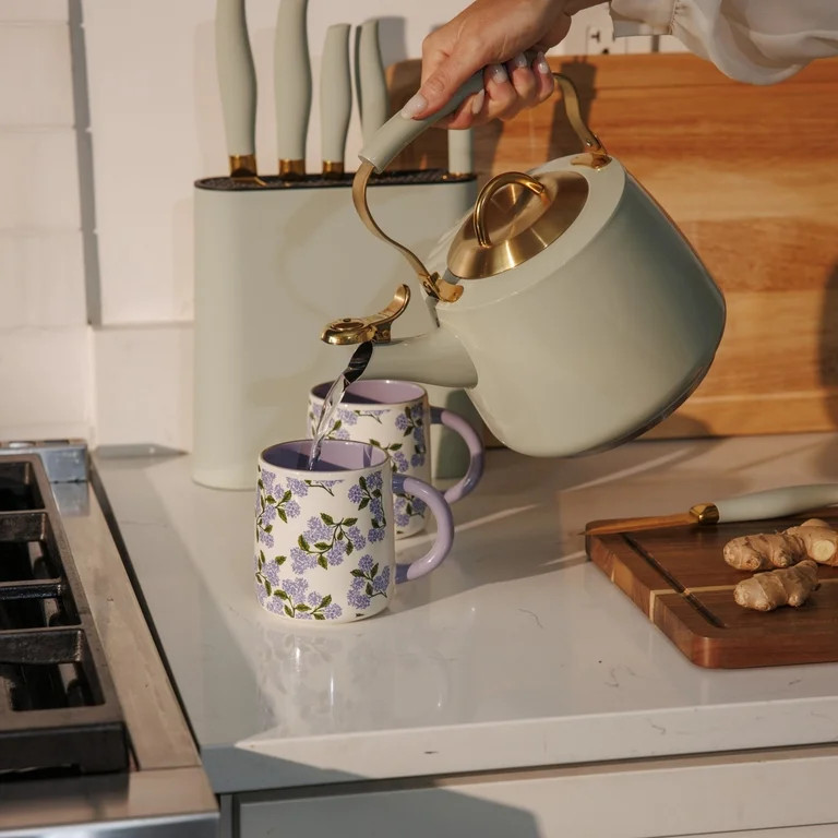 Thyme & Table 14.5 fl oz Purple Hydrangeas Stoneware Mug | Walmart (US)