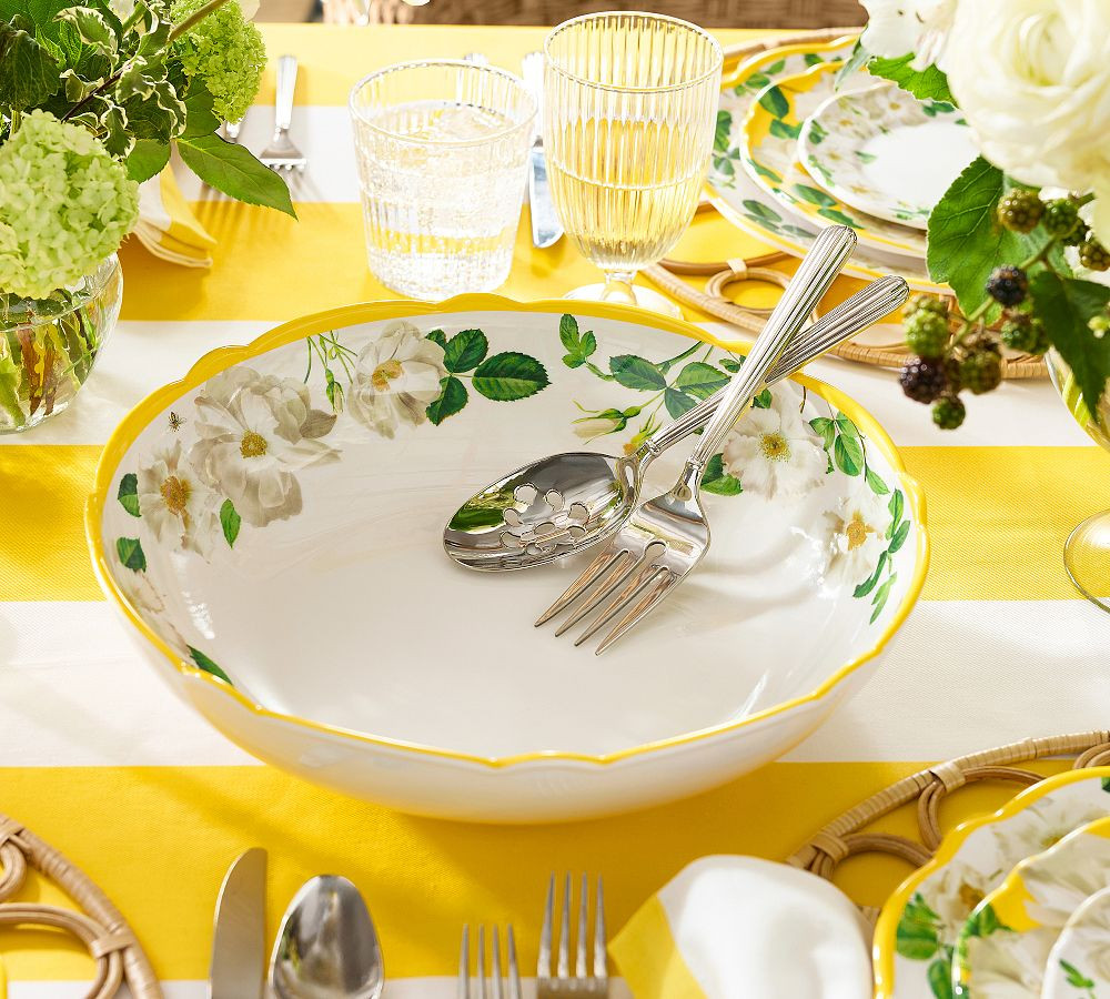 Monique Lhuillier Riviera Floral Outdoor Melamine Serving Bowl | Pottery Barn (US)