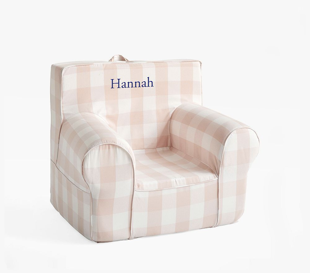 Kids Anywhere Chair(R), Buffalo Check Blush Twill | Pottery Barn Kids