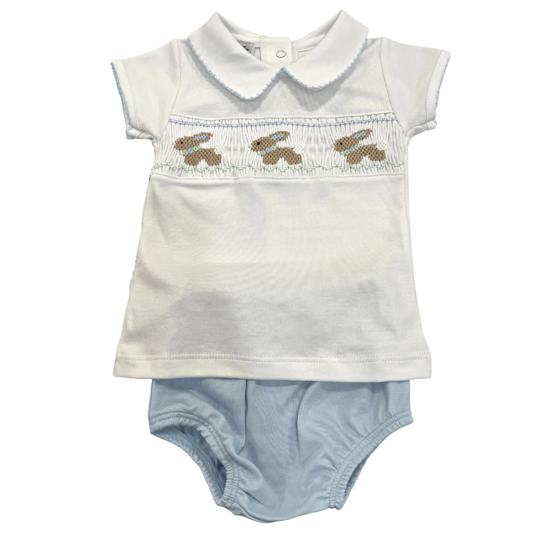 springtime bunny classics smocked diaper cover set | Ellifox