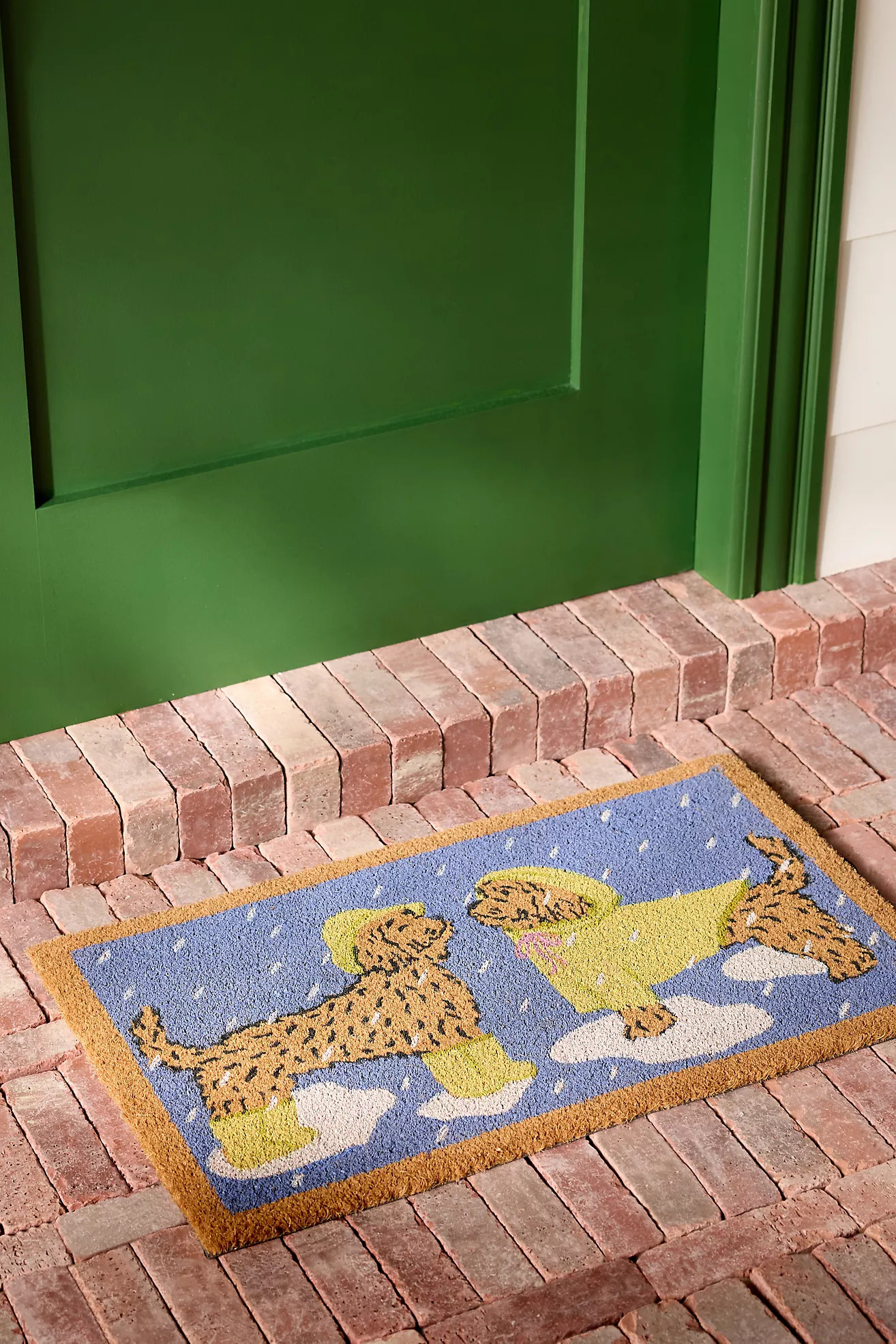 Rain Doodle Coir Printed Doormat | Anthropologie (US)