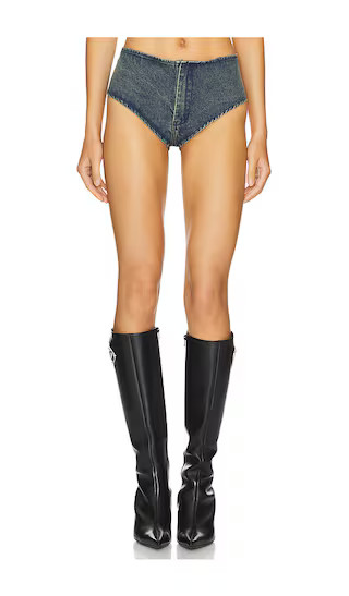 Denim Hot Pants in Washed Blue | Revolve Clothing (Global)