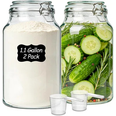 2 Pack 1 Gallon Wide Mouth Mason Jars With Airtight Lids | Wayfair North America