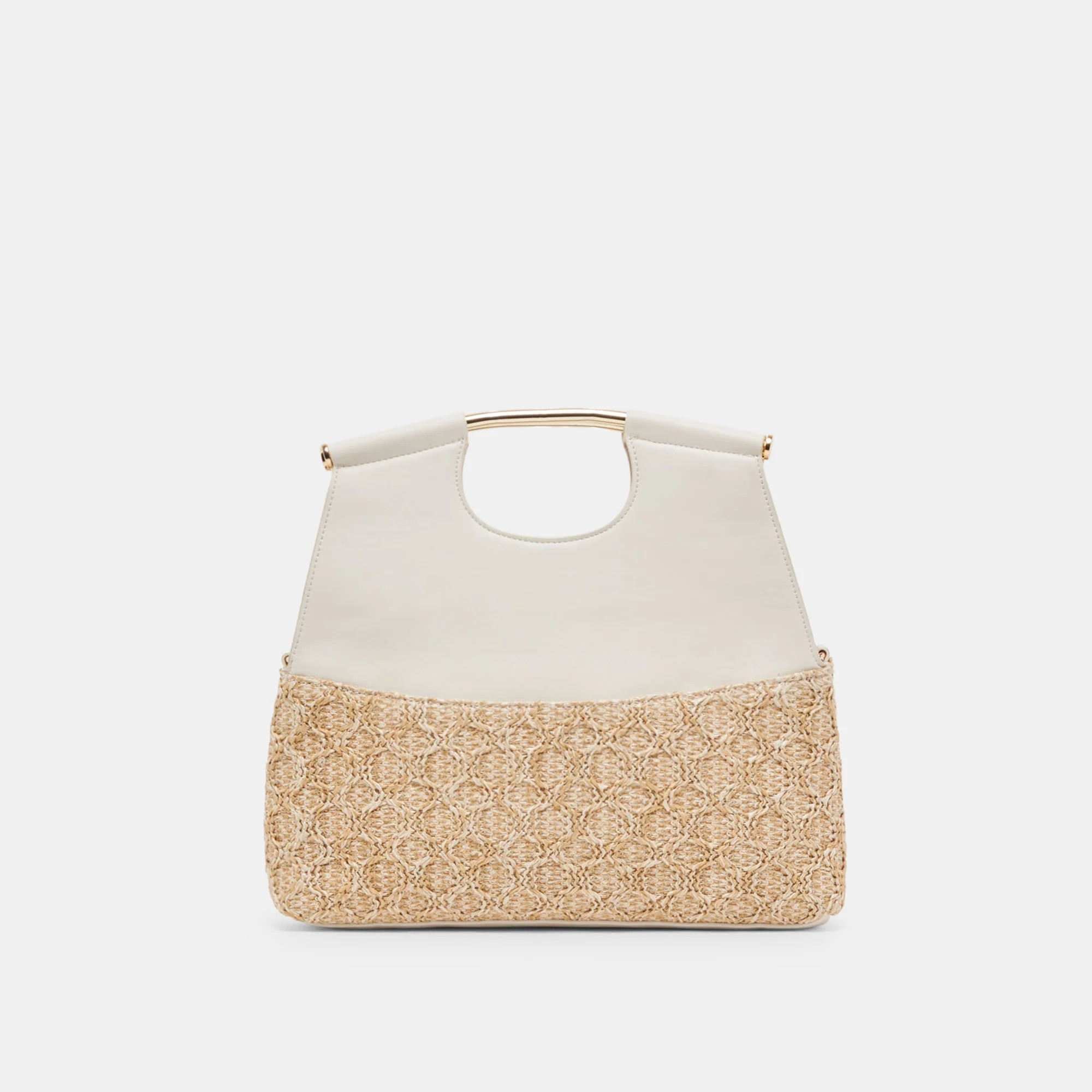 BIANCA CLUTCH IVORY NATURAL RAFFIA | DolceVita.com