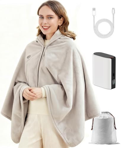 Cordless Heated Blanket, Battery Operated & Rechargeable Throw – Portable Electric Blanket with... | Amazon (US)