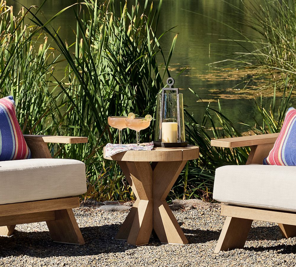 Modern Farmhouse Round Outdoor Side Table (20") | Pottery Barn (US)