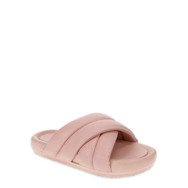 No Boundaries Women's Crossband Slide Sandal | Walmart (US)