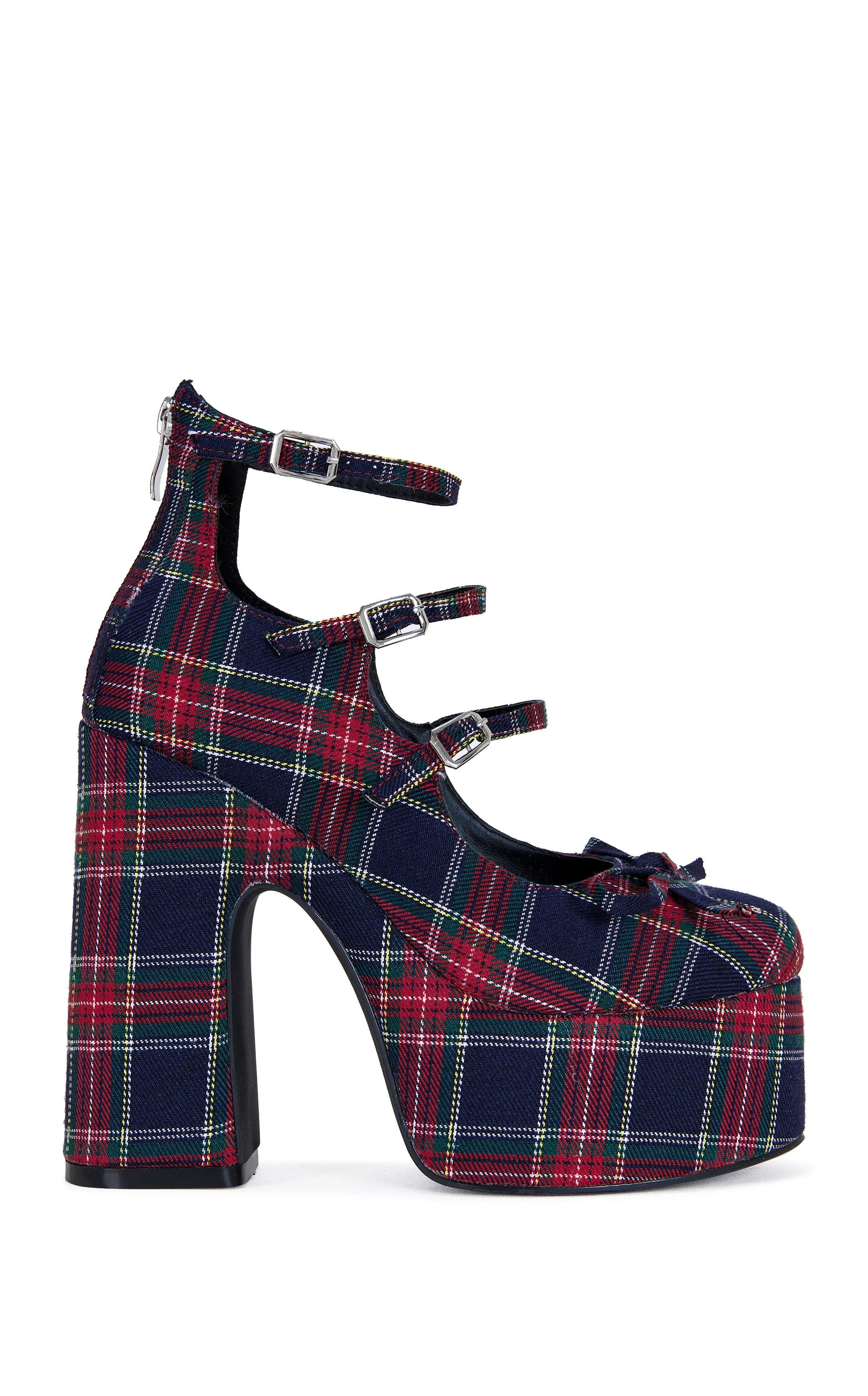 GEORGINA-MULTI PLAID PLATFORM MARY JANE | Azalea Wang
