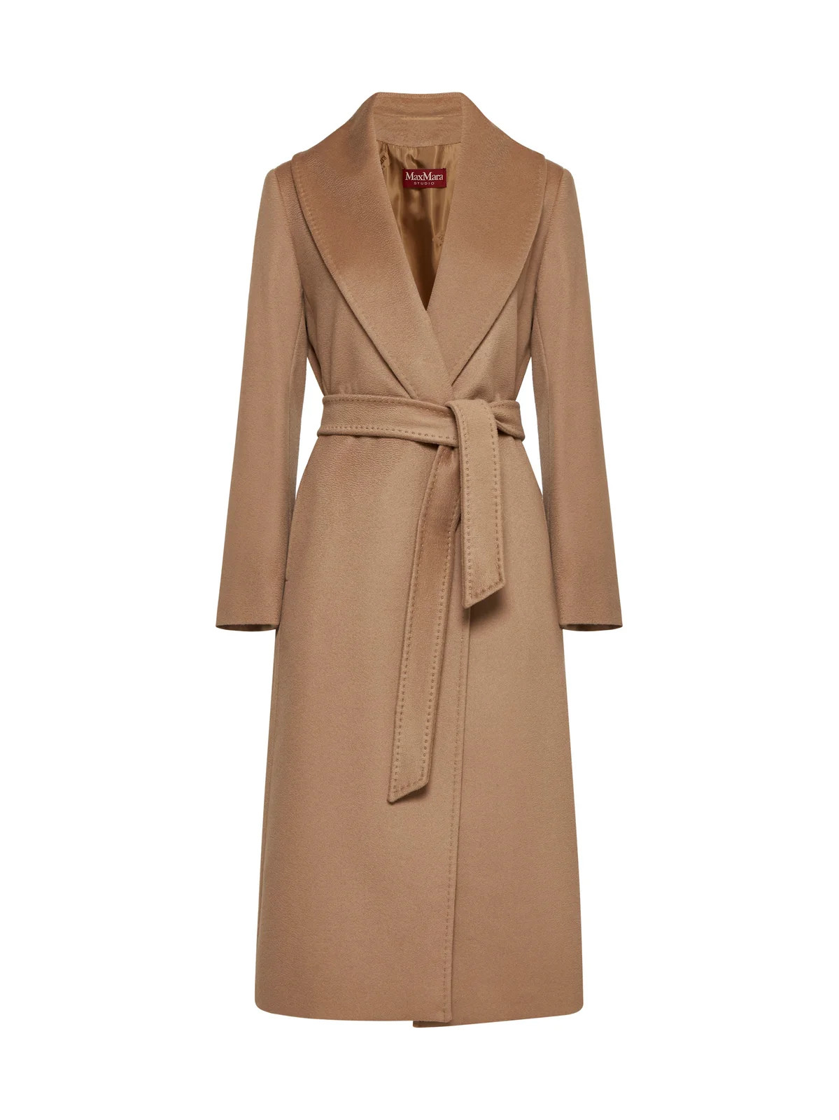 Max Mara Studio Belted Long-Sleeved Coat | Cettire Global