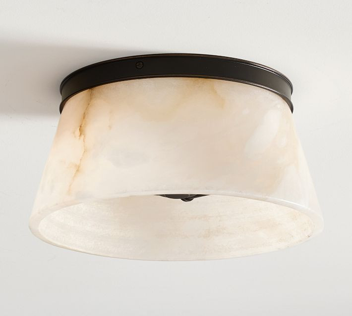 Hayes Alabaster Round Flush Mount (13") | Pottery Barn (US)
