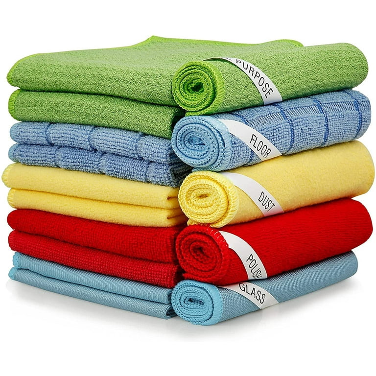 SUGARDAY Microfiber Cleaning Cloth Towels 15 Pack Reusable Dust Rags Dish Cloths for Housekeeping... | Walmart (US)