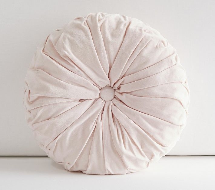 Velvet Pleated Round Pillow | Pottery Barn Kids