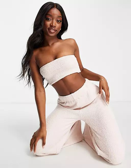 Loungeable fluffy bandeau in pale pink | ASOS | ASOS (Global)