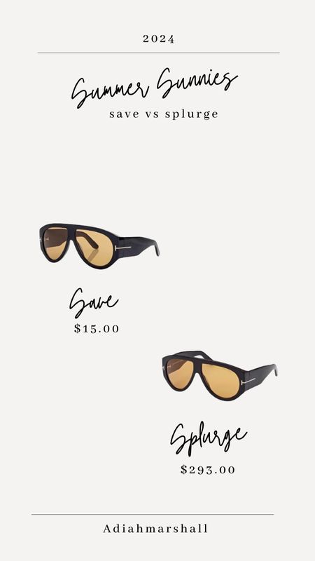 SAVE vs SPLURGE - Designer sunglasses edition #savevssplurge #lookforless #designersunglassesinspo #adiahmarshall #tomford #tomforsunglasses

#LTKGiftGuide #LTKStyleTip #LTKSaleAlert