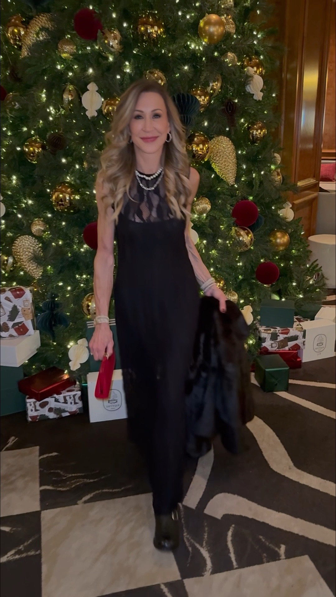 Fun holiday outfit with idea…a long lace dress from Ulla Johnson paired with moto boots, a red suede bag and fur coat.  The pearl necklace is from Hart.

#LTKootd #LTKSeasonal #LTKHoliday