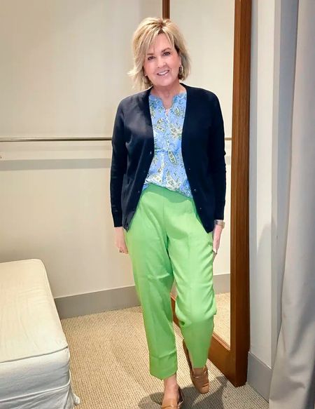 Cardigan Size Medium | Floral Printed Top Size Medium | Green Slim Leg Pants Size Medium | Office Outfit | Teacher Style 

#LTKStyleTip #LTKOver40 #LTKWorkwear