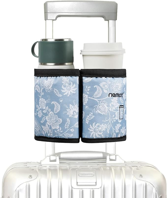 riemot Luggage Travel Cup Holder Free Hand Drink Carrier - Hold Two Coffee Mugs - Fits Roll on Su... | Amazon (US)