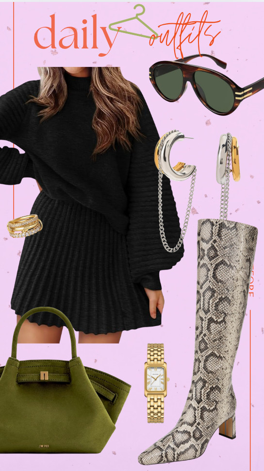 Fall sweater and skirt outfit with tall boots for everyday 

 #LTKFindsUnder100 #LTKStyleTip #LTKShoeCrush