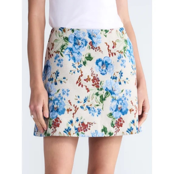 Free Assembly Women's and Women's Plus High-Rise Jacquard Mini Skirt, Sizes 0-28W | Walmart (US)