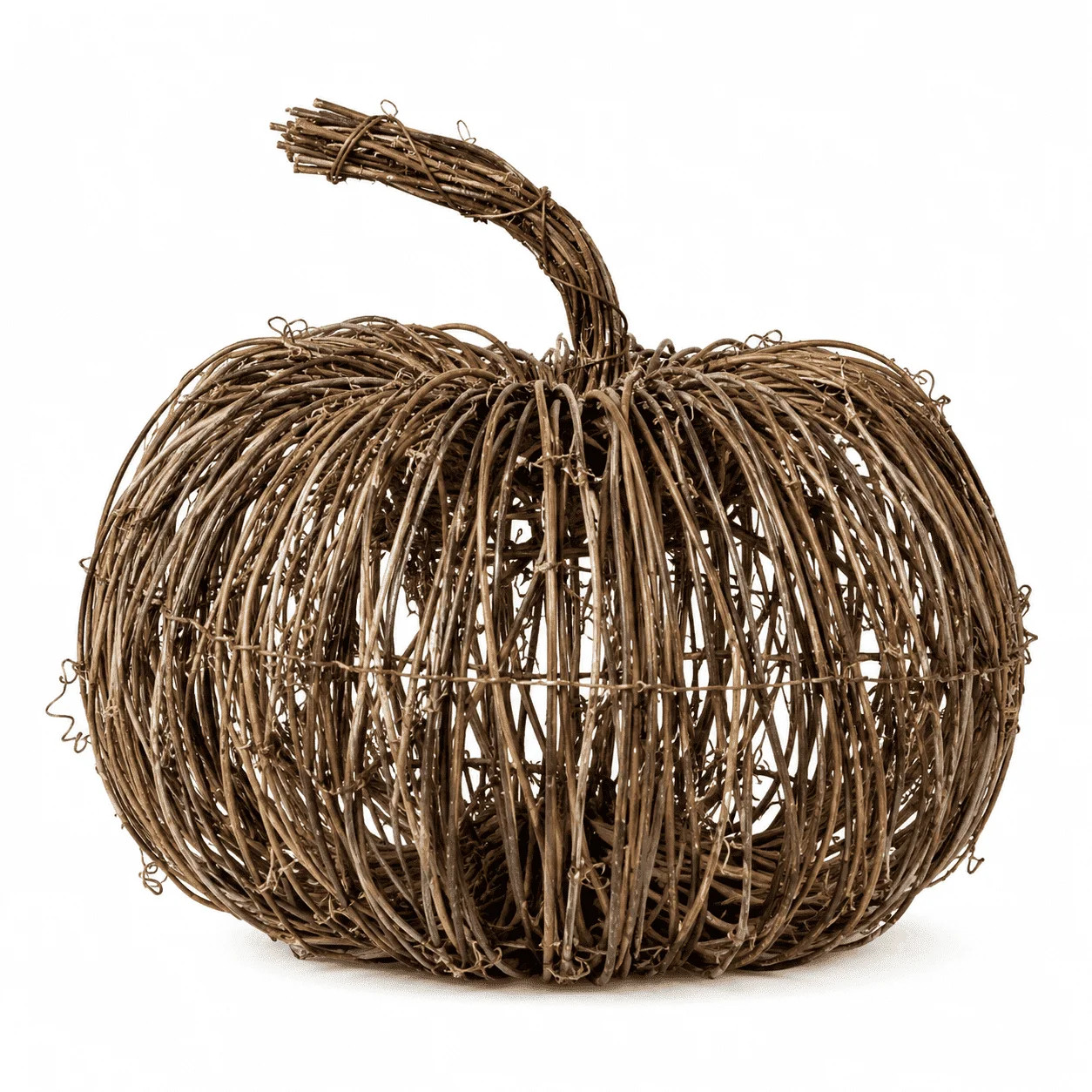Aximioll Wicker Pumpkin Decoration 10", Rattan Pumpkin Decor Handwoven Natural Twig Rustic Farmho... | Walmart (US)