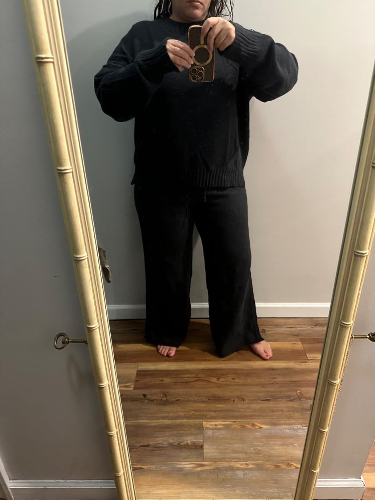 Athlisan Womens 2 Piece Outfits Sweater Sets Knit Loungewear Long Sleeve Pullover and Wide Leg Pa... | Amazon (US)