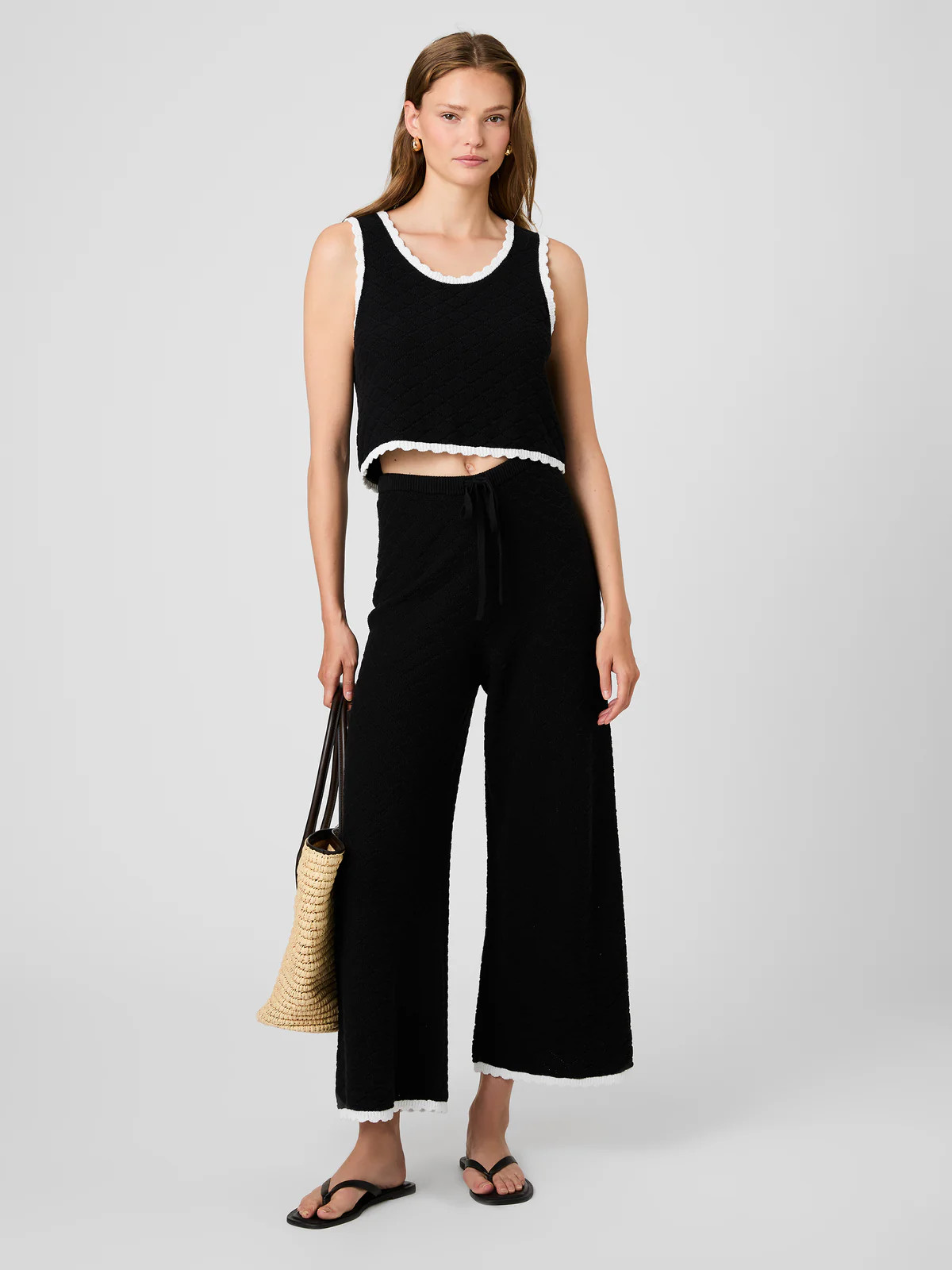 TEDDY DIAMOND KNIT CROP PANTS | French Connection (US)