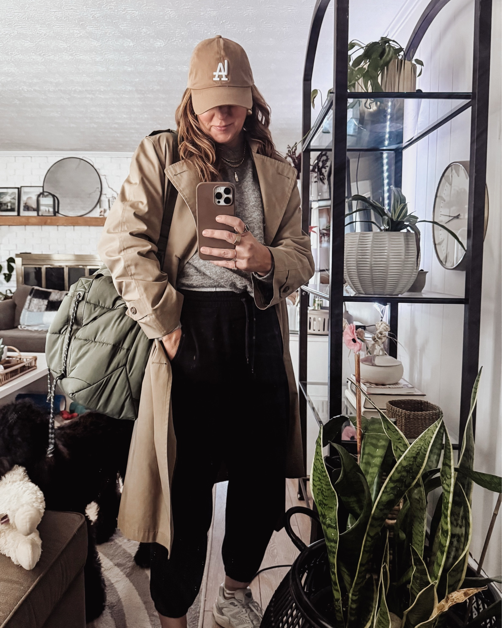 Movie night with the kids:

Casual outfit | sweatpants | trench coat | hat | new balance | my tag alongs duffle bag | HSN | Amazon finds | #ltkmomlife 
#thriftfinds 

#LTKmomlife #LTKootd #LTKOver40