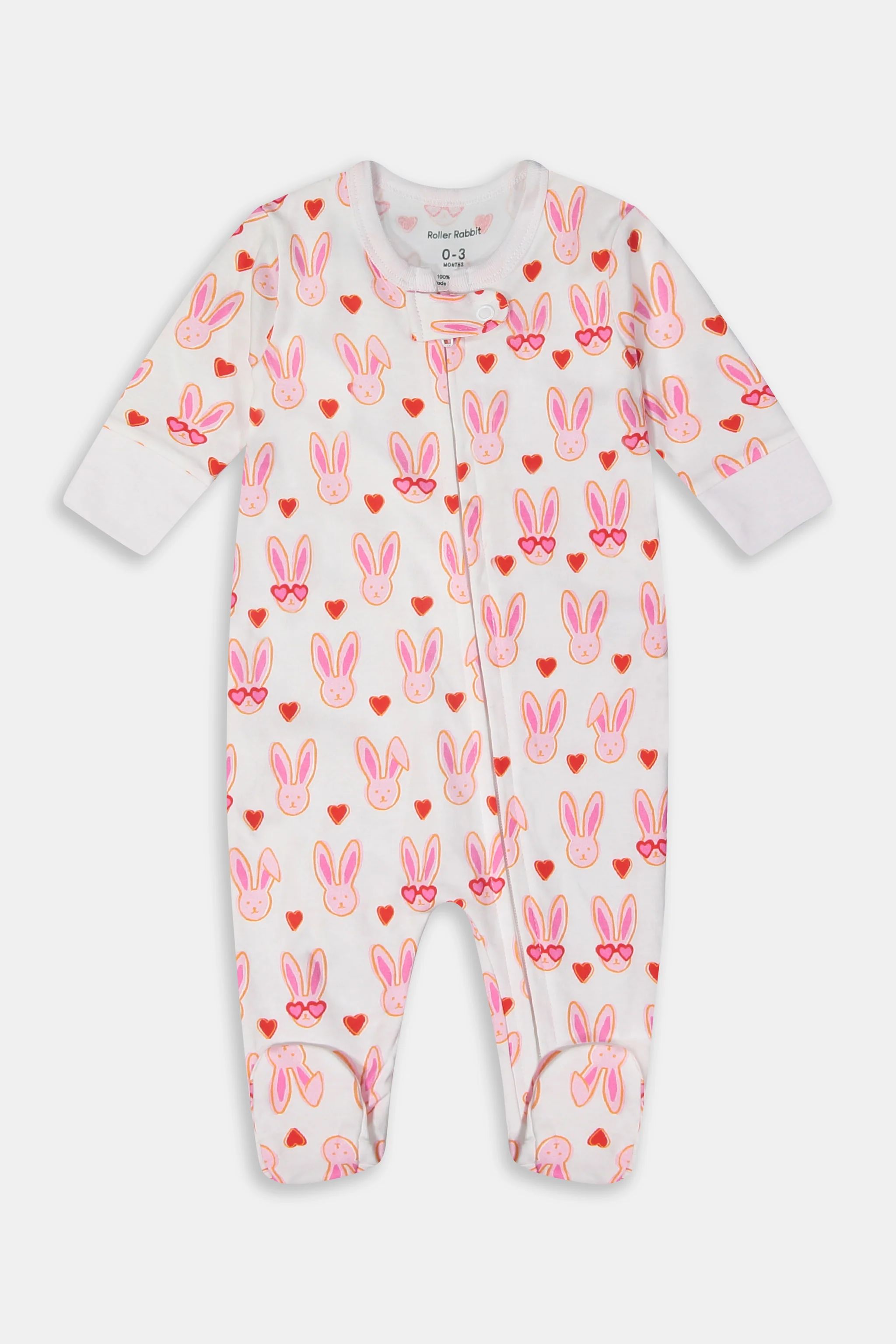 Infant Lovestruck Zipper Footie Pajamas | Roller Rabbit | Roller Rabbit