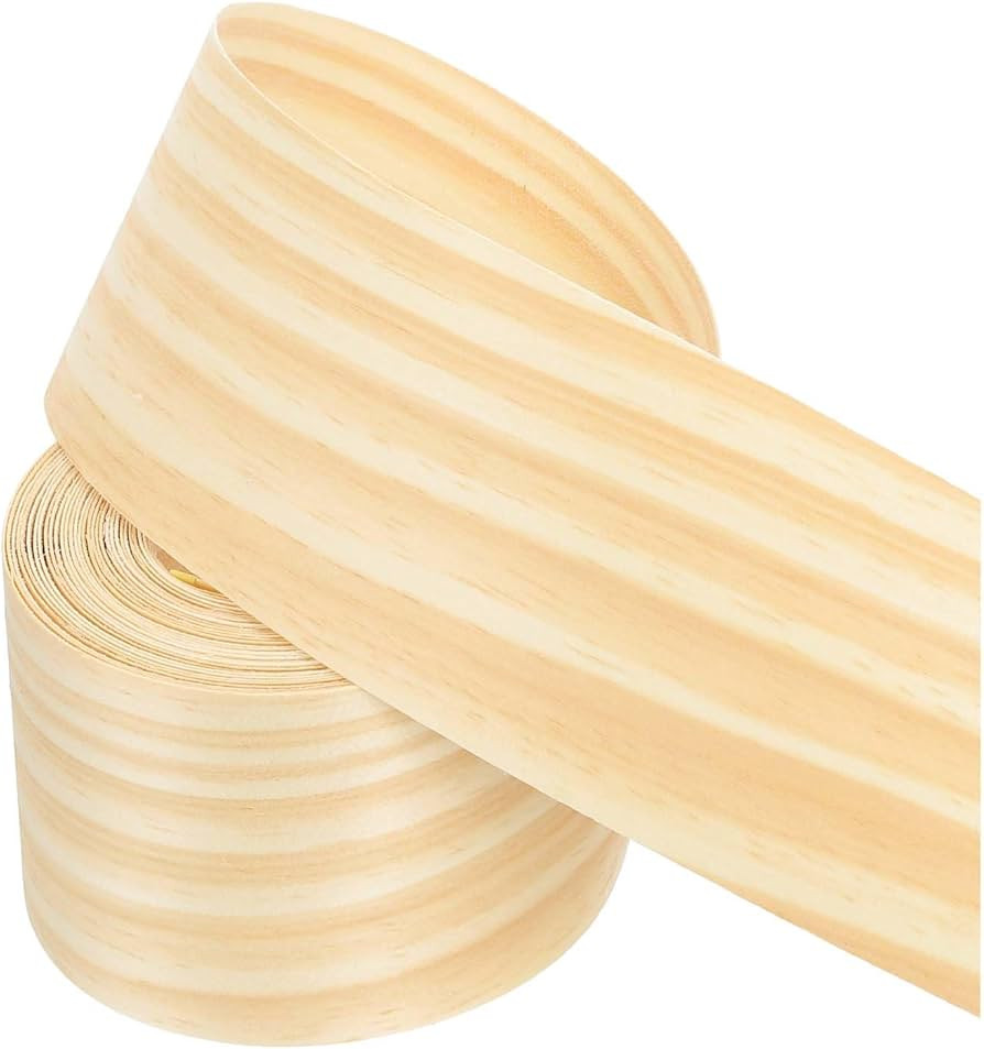 PATIKIL Pine Edge Banding, 3 Inch x 25 ft Wood Veneer Tape Pre-glued Flexible Plywood Edge Bandin... | Amazon (US)