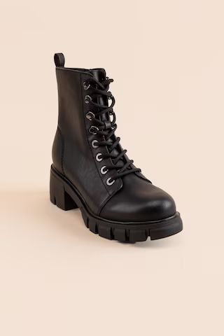Women's MIA Mila Combat Boots in Black by Francesca's - Size: 10 | Francesca's