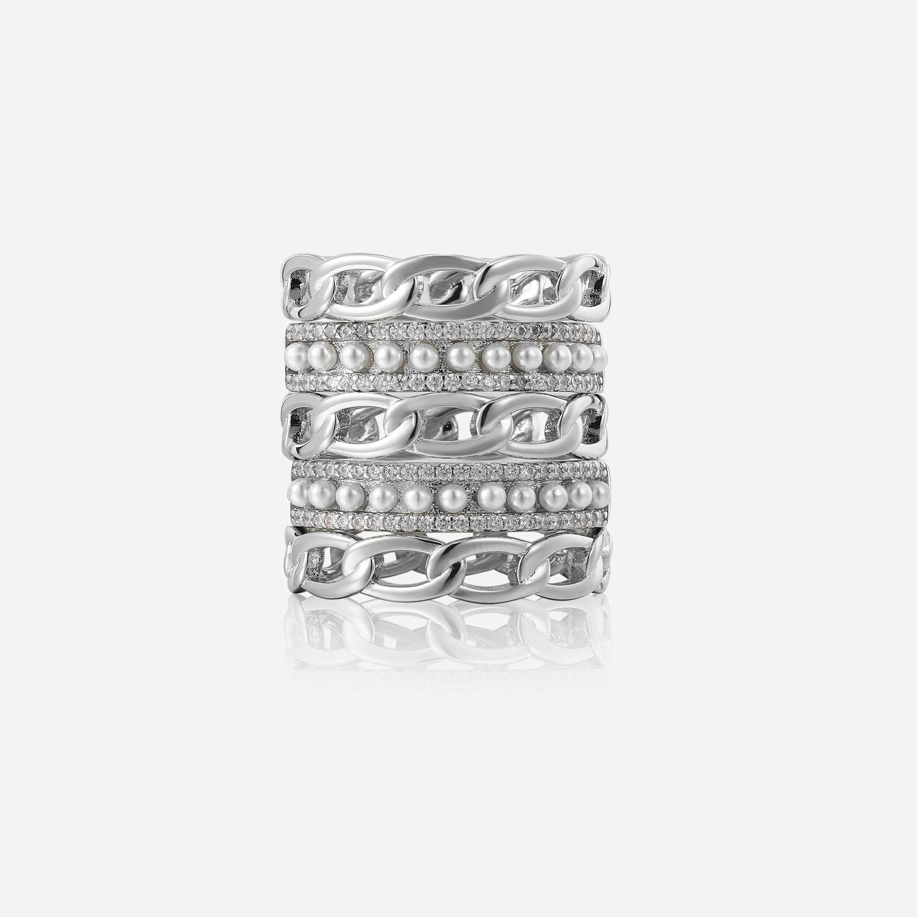 Addison Silver Ring Stack | Victoria Emerson