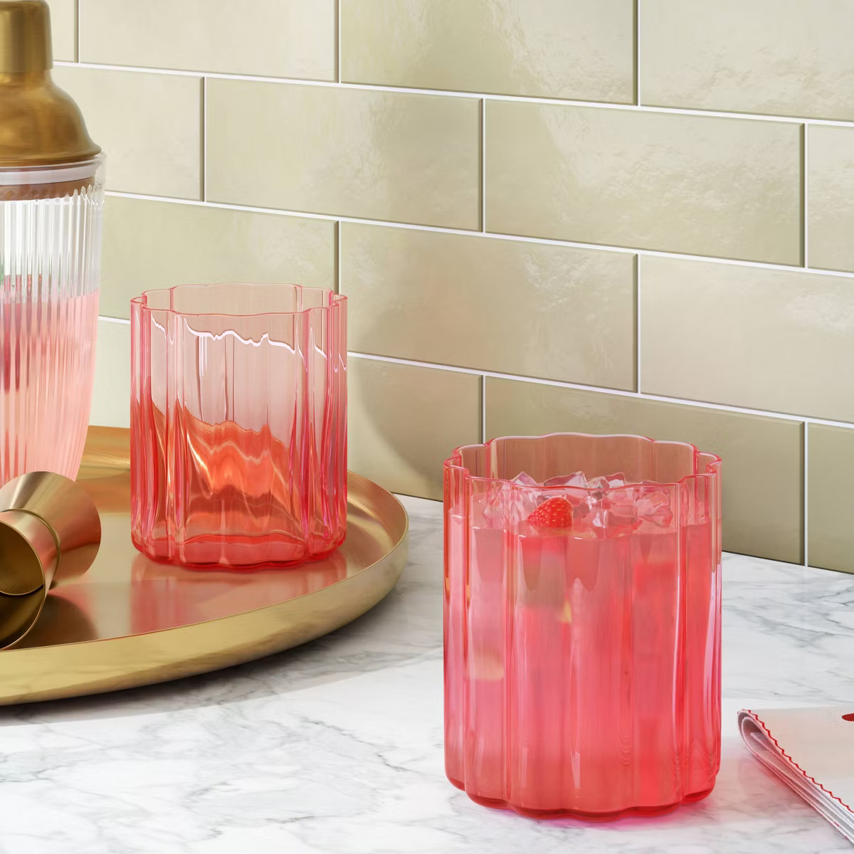 11.1oz Glass Tumbler Pink - Threshold™ | Target