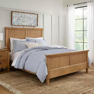 Home Decorators Collection Marsden Patina Wood Finish Wooden Cane King Bed (81 in. W x 54 in. H) ... | The Home Depot