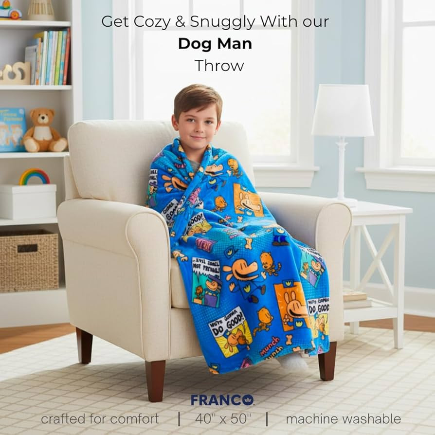 Franco Dog Man Supa Book Kids Bedding Super Soft Cozy Plush Throw, 40 in x 50 in, (Officially Lic... | Amazon (US)