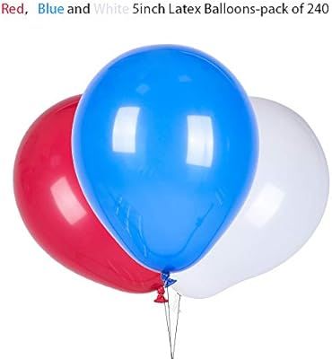 ZOOYOO 5 Inch Red and White and Blue Balloons Helium Balloons Quality Latex Balloons Party Decora... | Amazon (US)