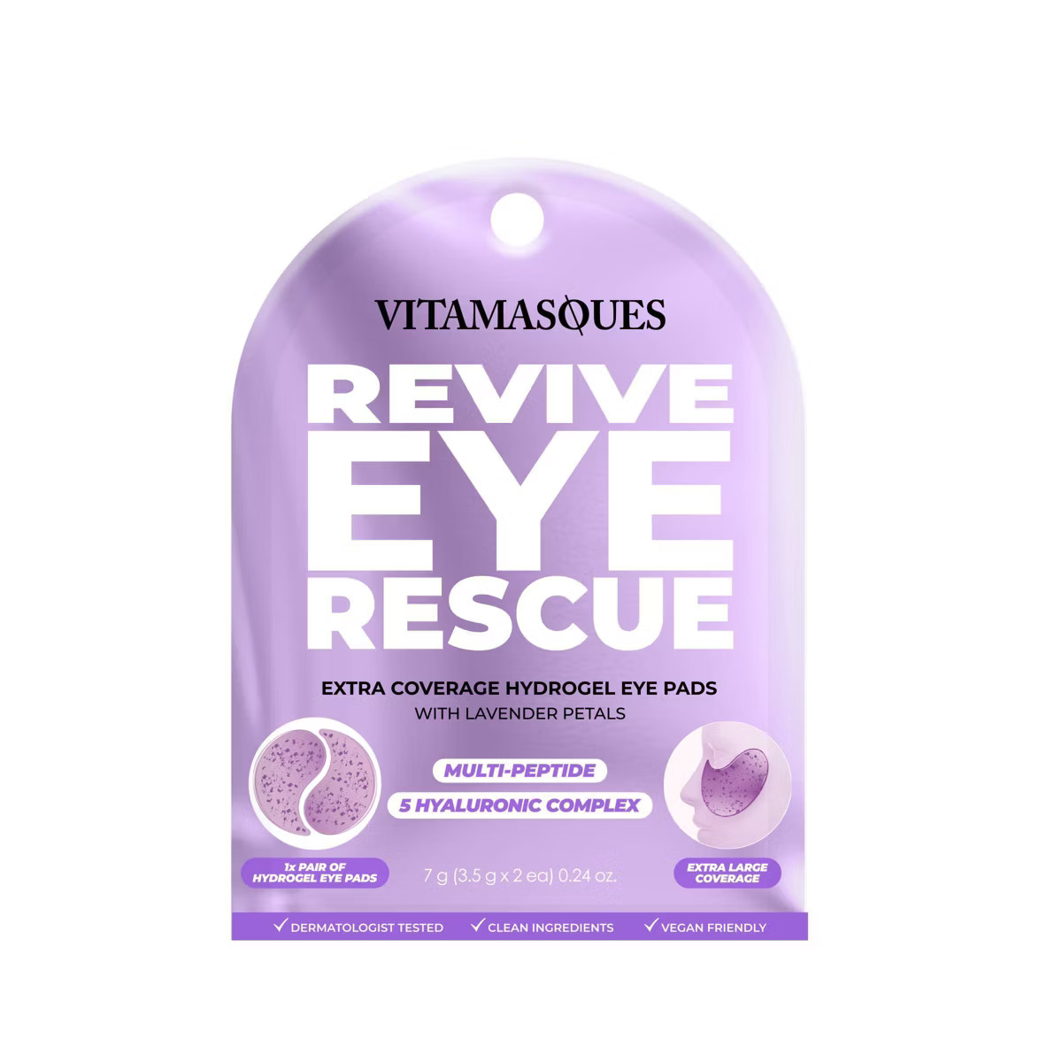 Vitamasques XL Hydrogel Eye Pads with Petals - Molecular Hyaluronic Complex - Aloe - 0.24oz/2ct | Target