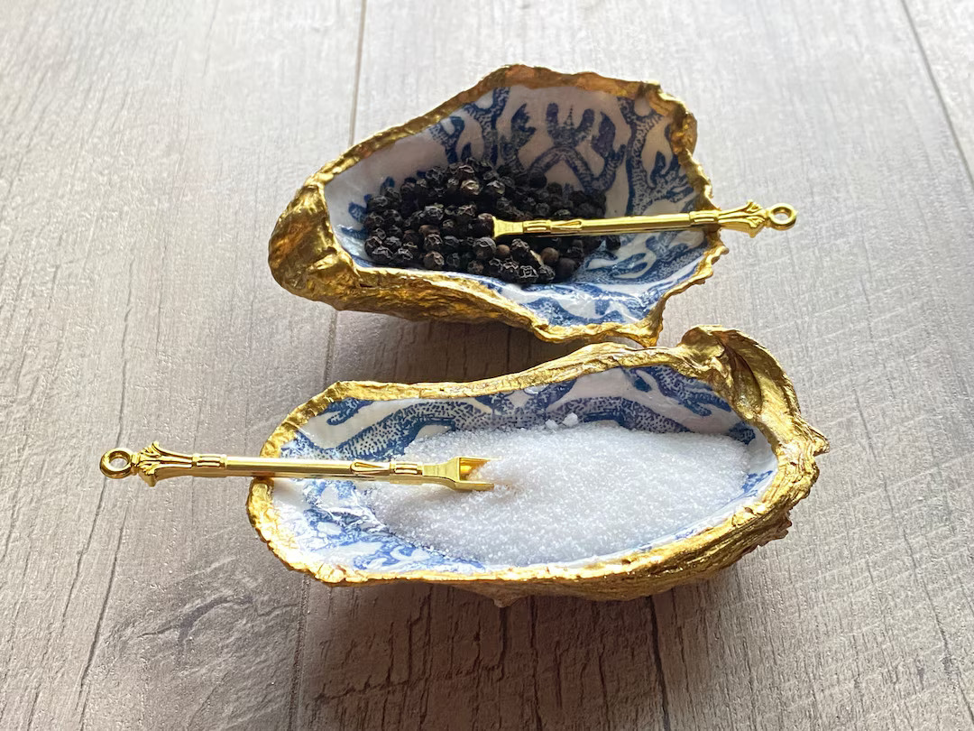 Beautiful Oyster Salt and Pepper Dishes Set of Two Oyster Salt - Etsy | Etsy (US)