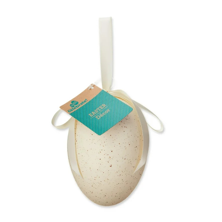 Easter Cream Jumbo Speckled Egg Decor, 6 in, by Way To Celebrate | Walmart (US)