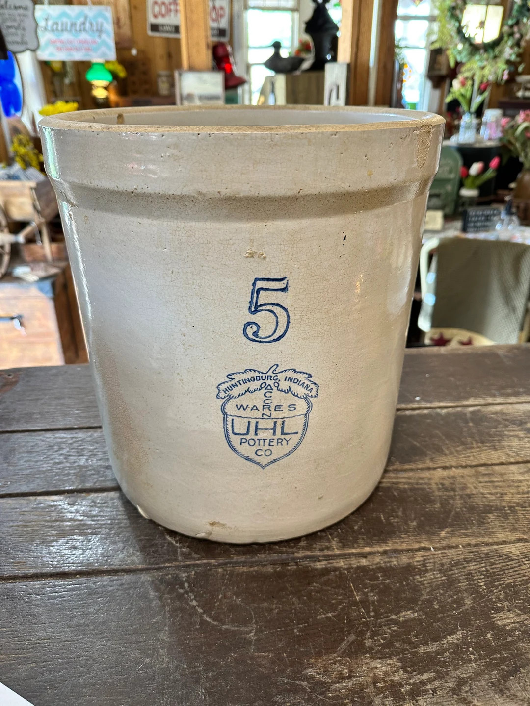 Antique 5 Gallon Crock Cobalt Painted Logo - Etsy | Etsy (US)