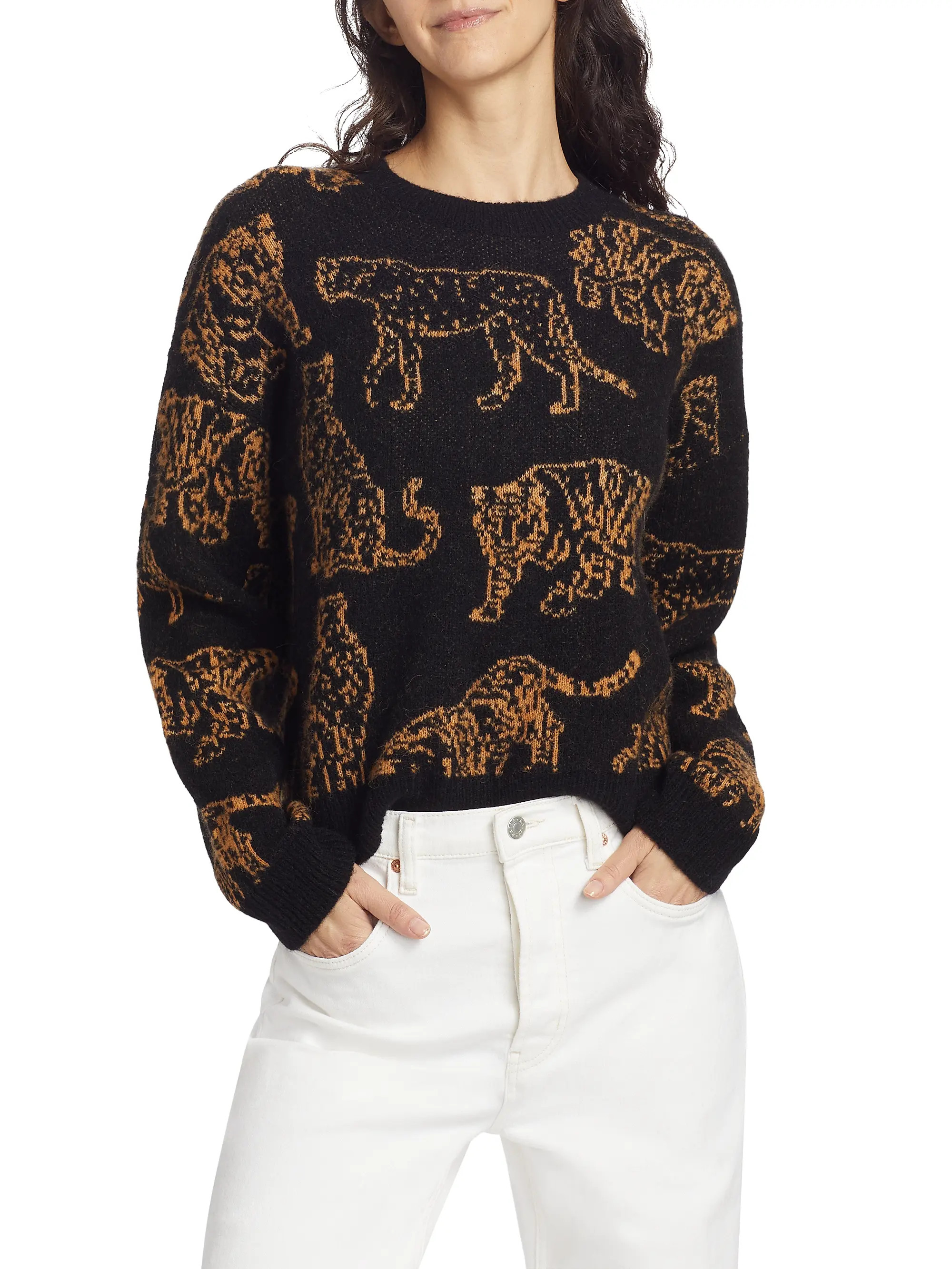 Perci Wool-Blend Tiger Sweater | Saks Fifth Avenue