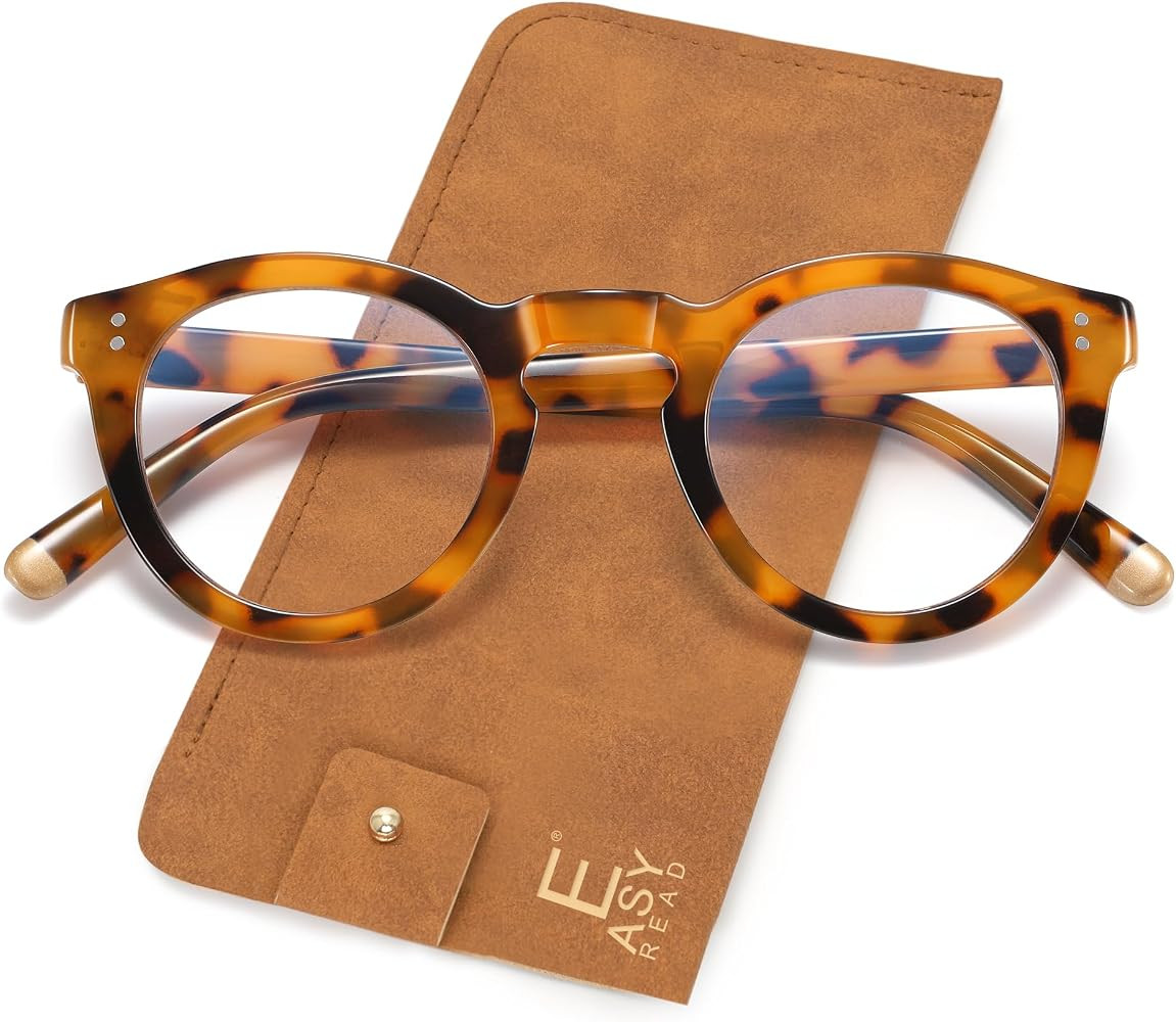 EASY READ Retro Round Blue Light Blocking Reading Glasses for Women,Anti UV Readers for Women wit... | Amazon (US)